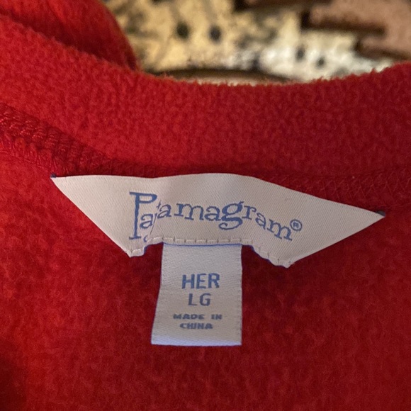 Pajamagram sz LG Her pajamas festive and warm. Like new red/plaid - Picture 4 of 6